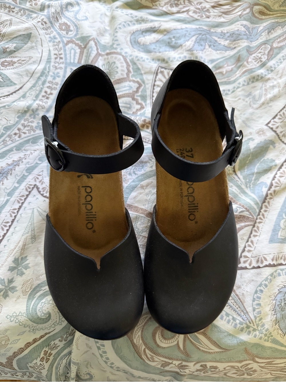 Papillio by Birkenstock Black Women's Wedge Mary Jane Sandals